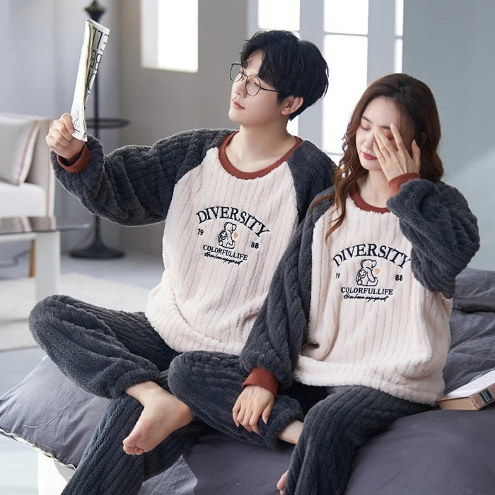 Couple Pajama Matching Fleece Set