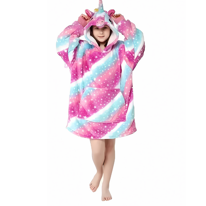 Unicorn Family Onesies Hoodie Blanket Set