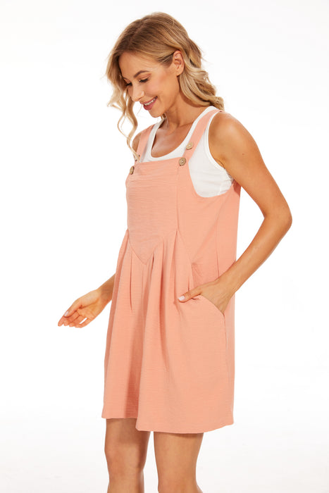 Adjustable Wide Leg Pocket Short Overalls Romper