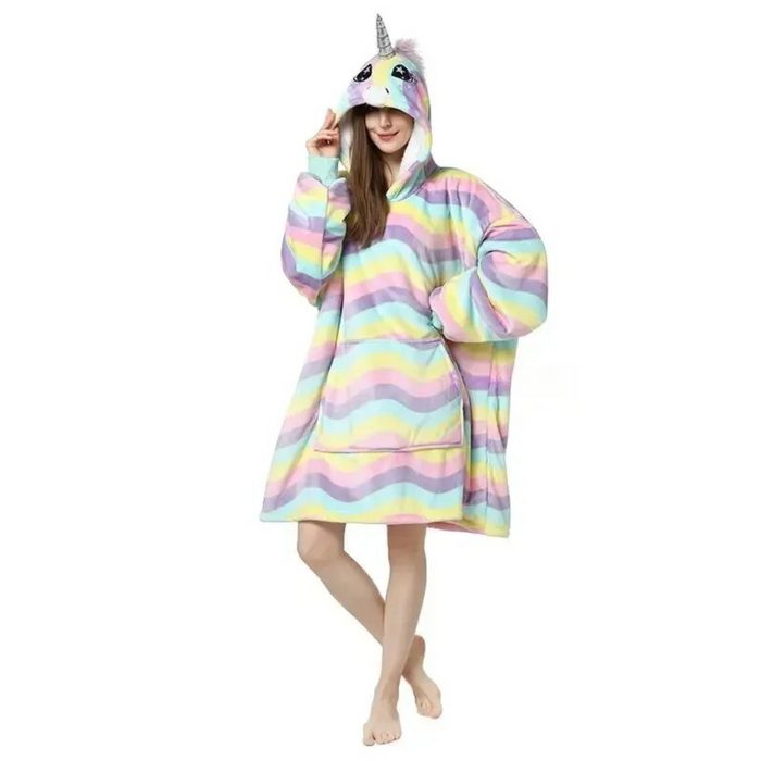 Unicorn Family Onesies Hoodie Blanket Set