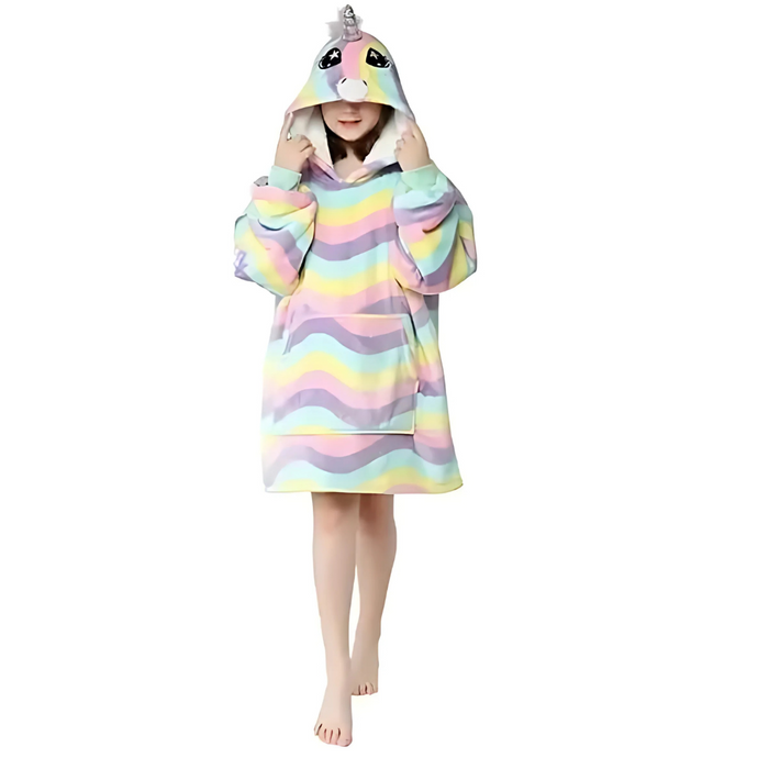 Unicorn Family Onesies Hoodie Blanket Set