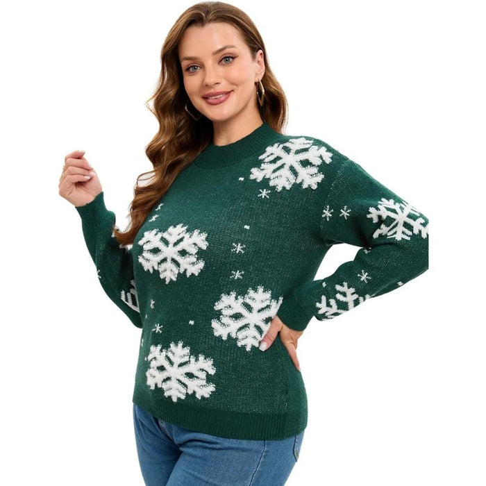 Christmas Crew Sweater With Novelty Holiday Print