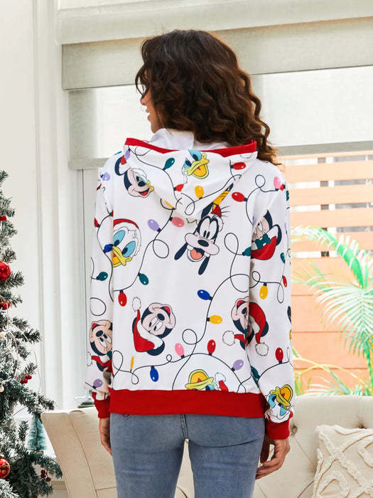 Mickey Printed Family Christmas Hoodie Set