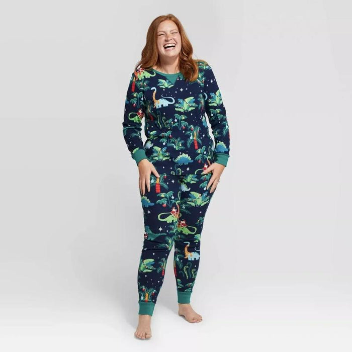 Family Matching Pajamas With Dinosaur Print