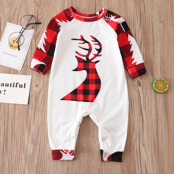 Reindeer Plaid Design Family Matching Pajama Set