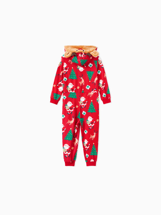 3D Reindeer Hooded Christmas Family Pajama Set