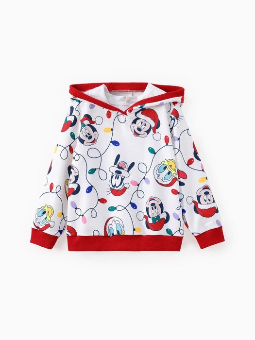 Mickey Printed Family Christmas Hoodie Set