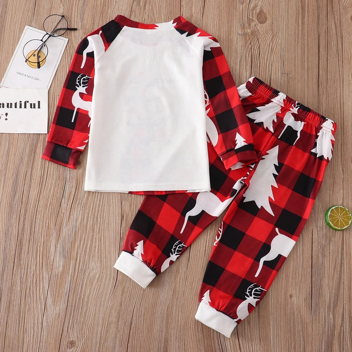 Reindeer Plaid Design Family Matching Pajama Set