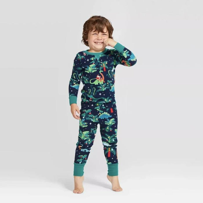 Family Matching Pajamas With Dinosaur Print