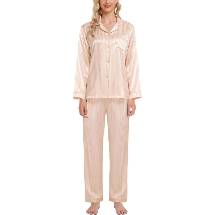 Striped Satin Pajama Set