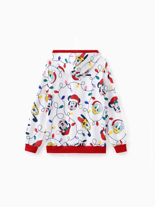 Mickey Printed Family Christmas Hoodie Set