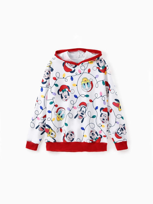 Mickey Printed Family Christmas Hoodie Set