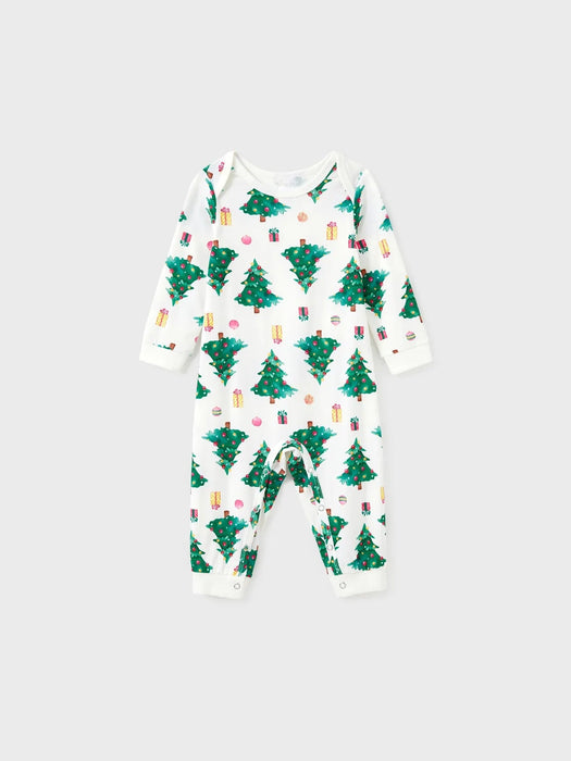 Christmas Tree Print Family Pajamas Set