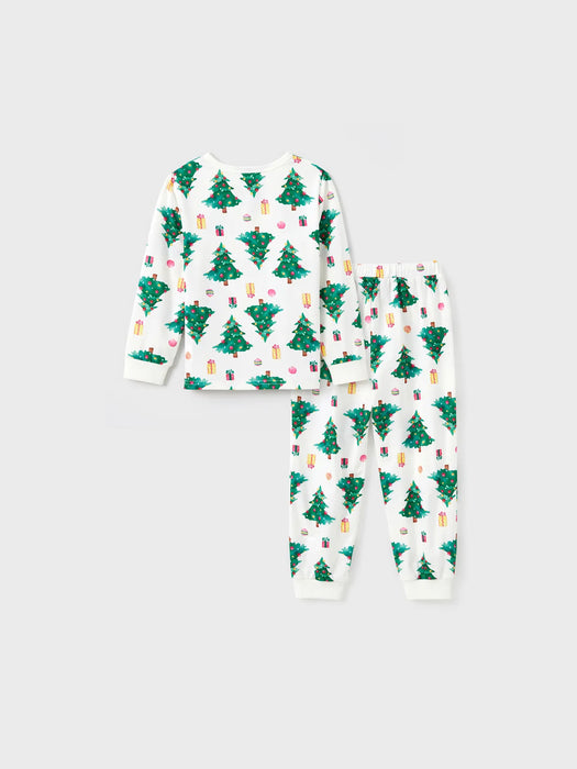 Christmas Tree Print Family Pajamas Set