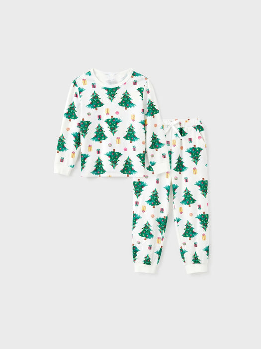 Christmas Tree Print Family Pajamas Set