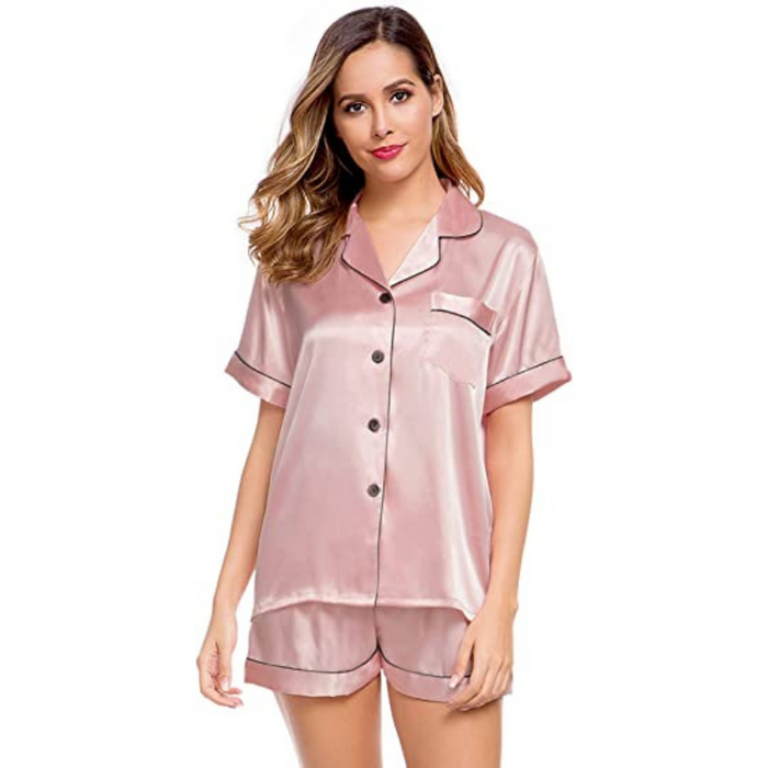 Comfy Women's Silk Short Sleeve Pajama Suit