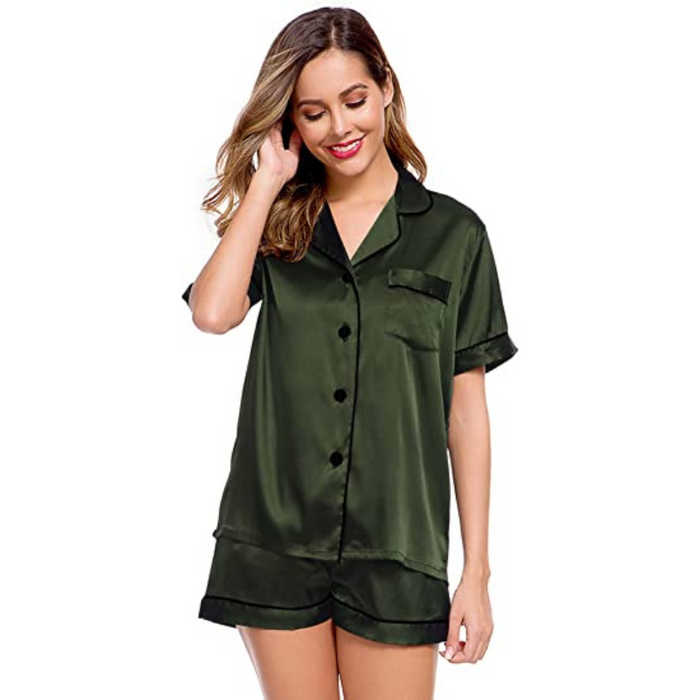 Comfy Women's Silk Short Sleeve Pajama Suit