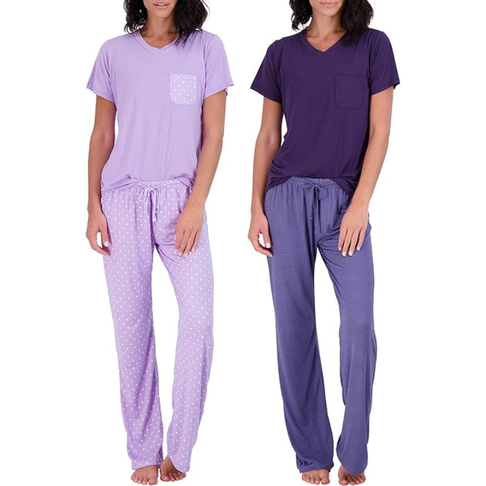 2 Pack Pajama And Short Sleeve T Shirt Set