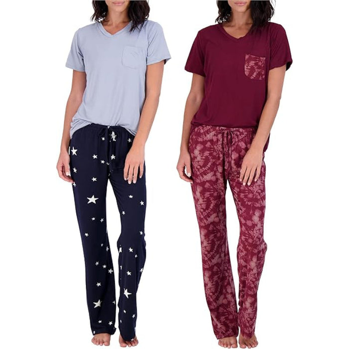 2 Pack Pajama And Short Sleeve T Shirt Set