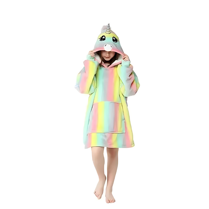 Unicorn Family Onesies Hoodie Blanket Set