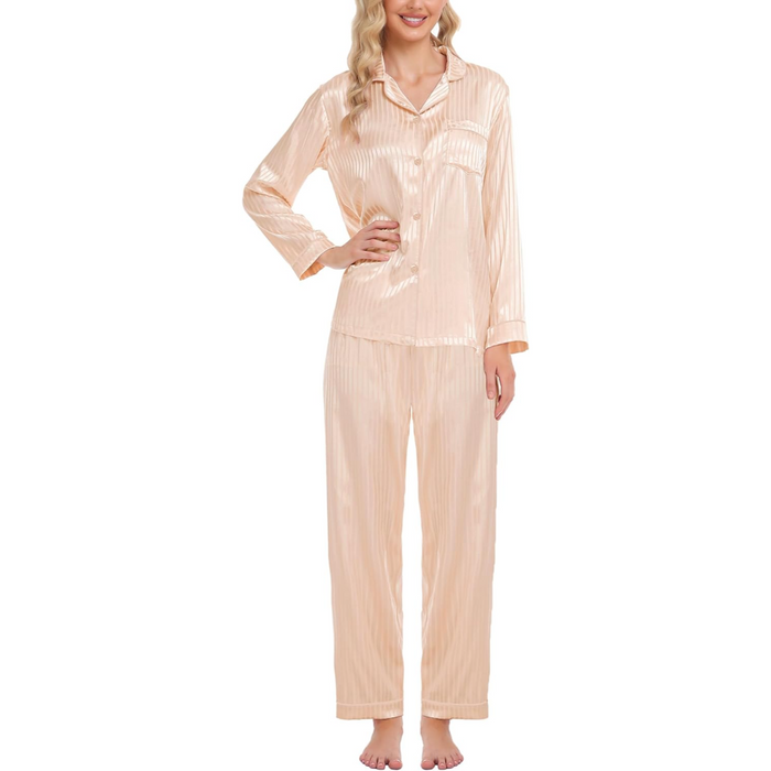 Striped Satin Pajama Set