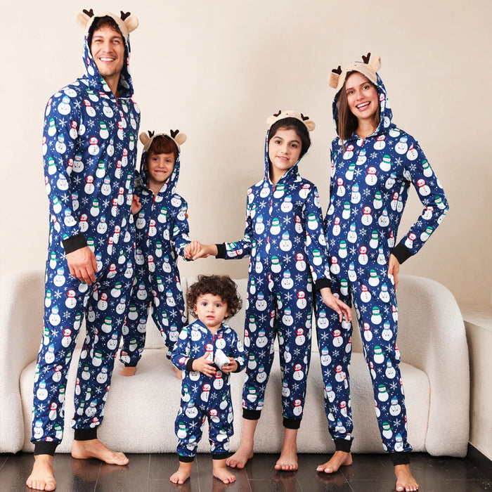 Family Matching Reindeer Hooded Pajama Set