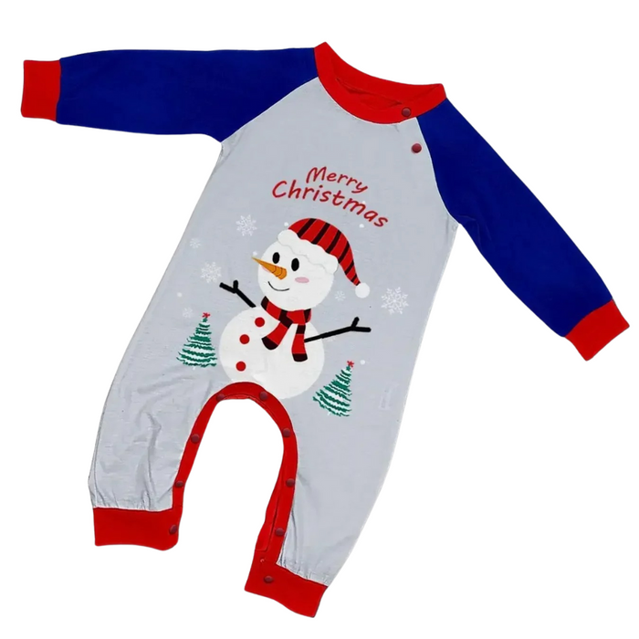 Family Matching Christmas Pajamas Set With Snowman Design