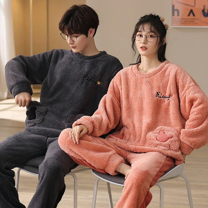 Warm Couple Pajama Set For Winter