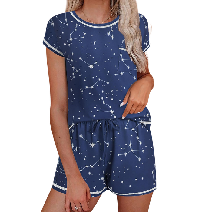 Two Piece Short Sleeve Top And Shorts Set