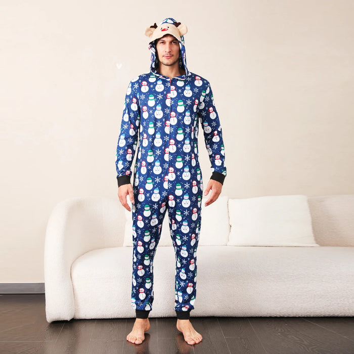 Family Matching Reindeer Hooded Pajama Set