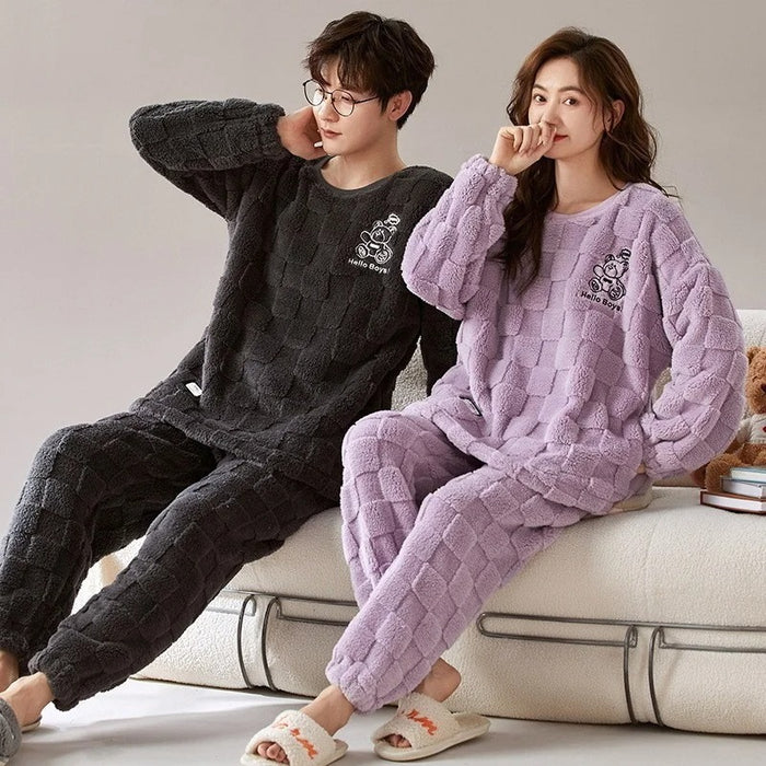 Matching Fleece Comfy Couple Pajama Set