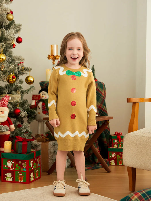 Matching Family Christmas Gingerbread Print Sweater Set