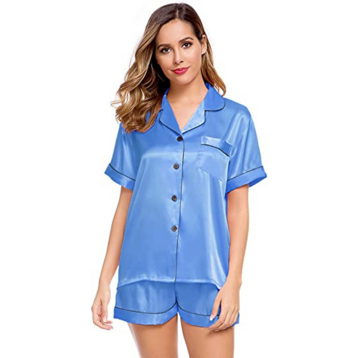 Comfy Women's Silk Short Sleeve Pajama Suit