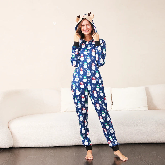 Family Matching Reindeer Hooded Pajama Set