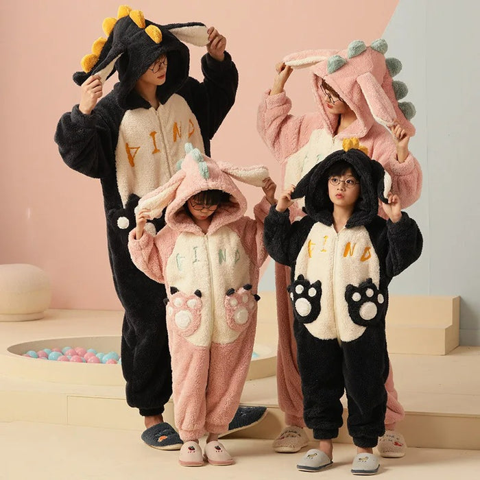 Cartoon Dinosaur Family Onesies Set