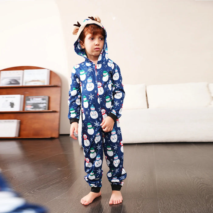 Family Matching Reindeer Hooded Pajama Set