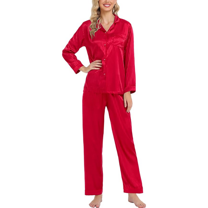 Striped Satin Pajama Set