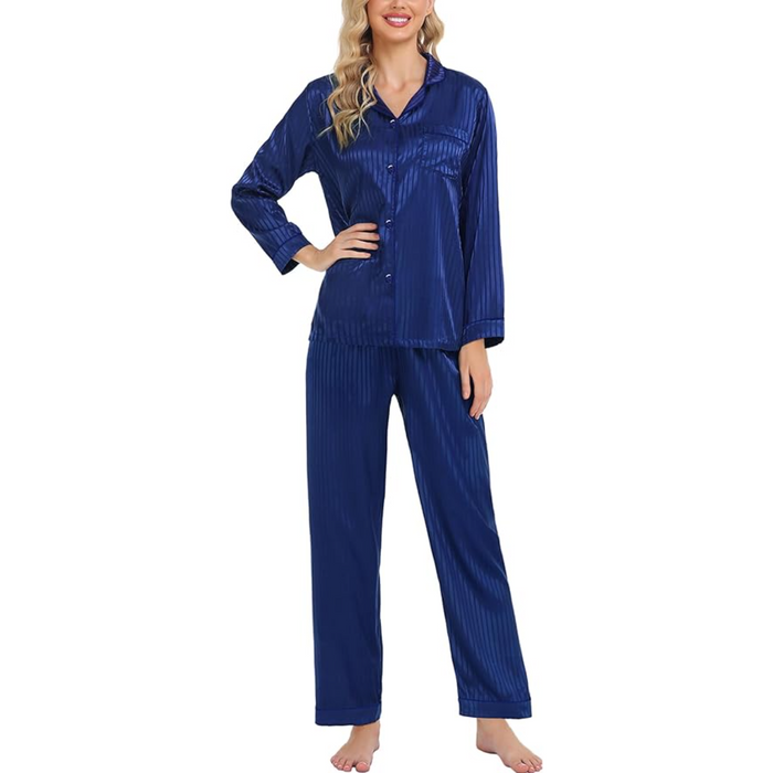 Striped Satin Pajama Set