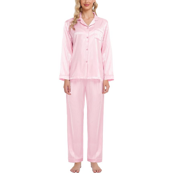 Striped Satin Pajama Set