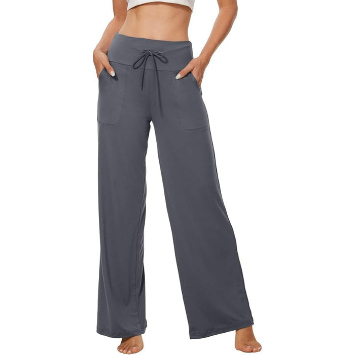 Casual Drawstring Pajama Pants With Pockets