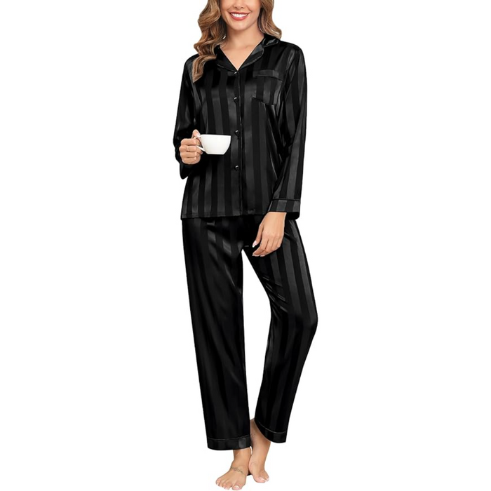 Striped Satin Pajama Set