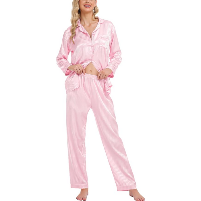 Striped Satin Pajama Set