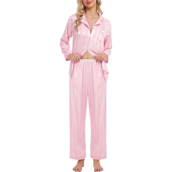 Striped Satin Pajama Set