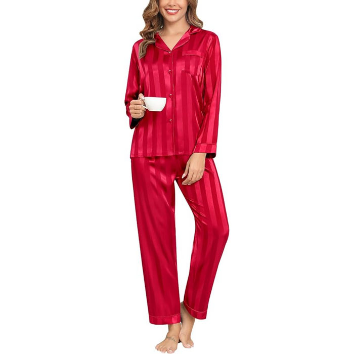 Striped Satin Pajama Set