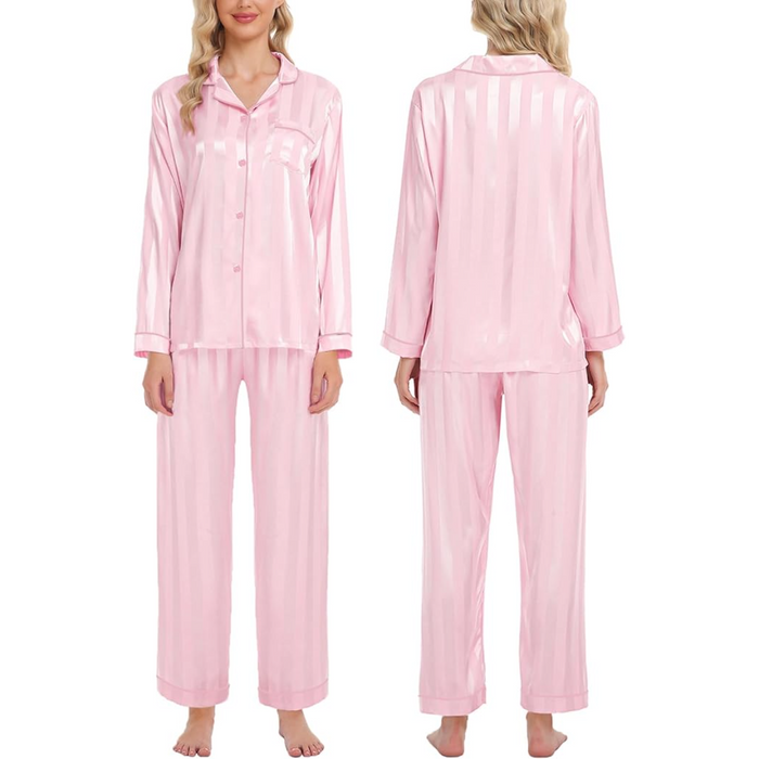 Striped Satin Pajama Set