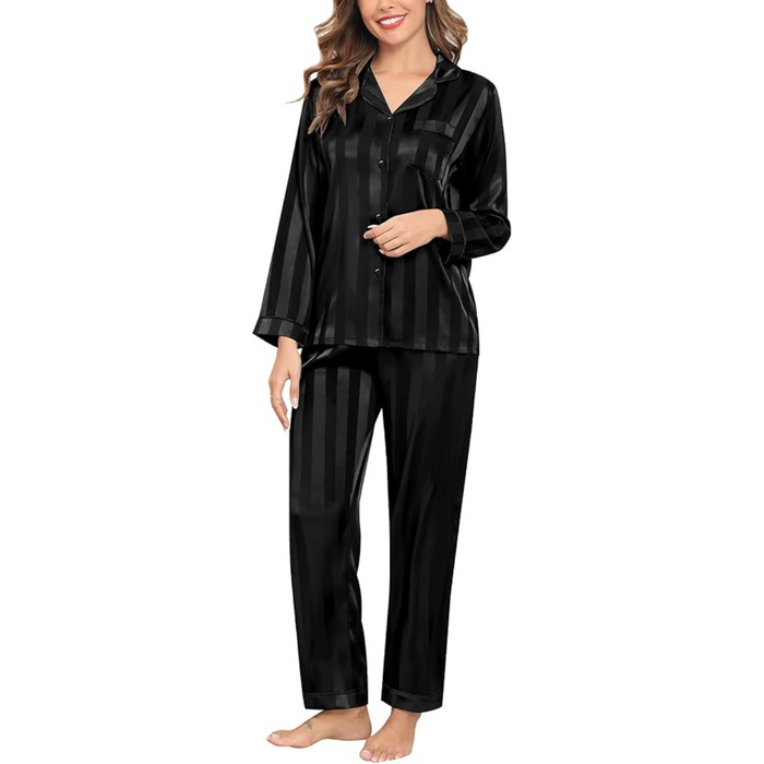 Striped Satin Pajama Set