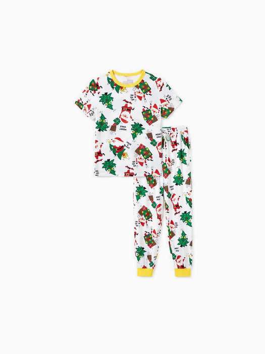 Festive Printed Family Pajama Set For Christmas