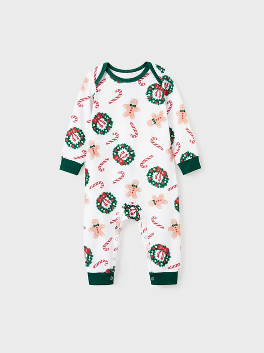 Gingerbread And Wreath Family Matching Pajama Set