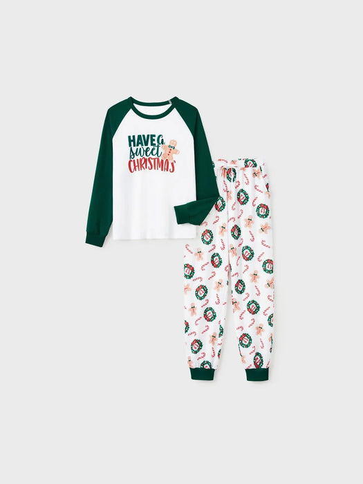 Gingerbread And Wreath Family Matching Pajama Set