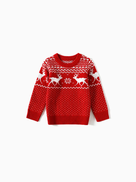 Reindeer Knit Christmas Family Matching Sweater Set